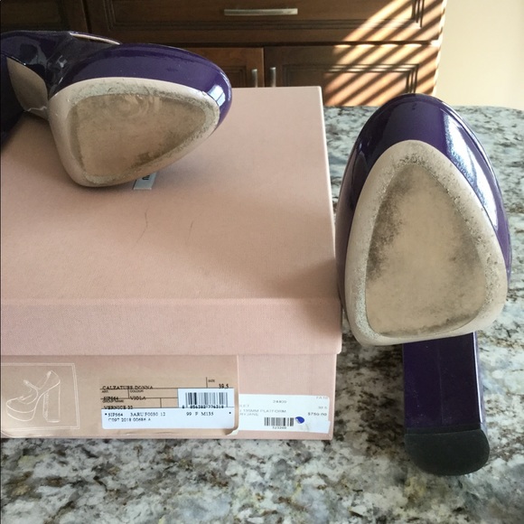 Miu Miu Vernice Patent Leather Mary Jane Platforms - Picture 7 of 8